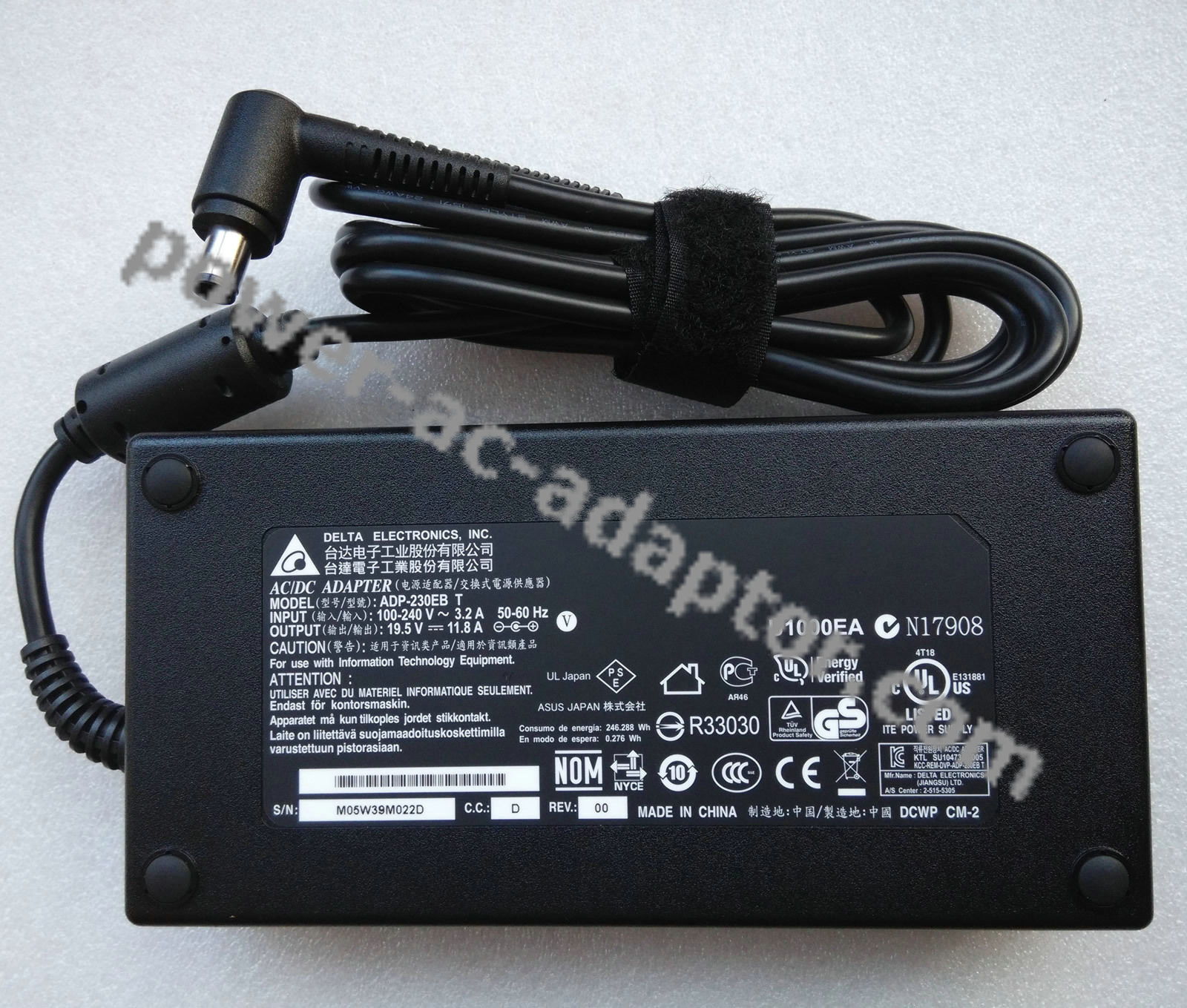 ASUS 90XB01QN-MPW010 90XB01QN-MPW020 19.5V 11.8A AC Adapter