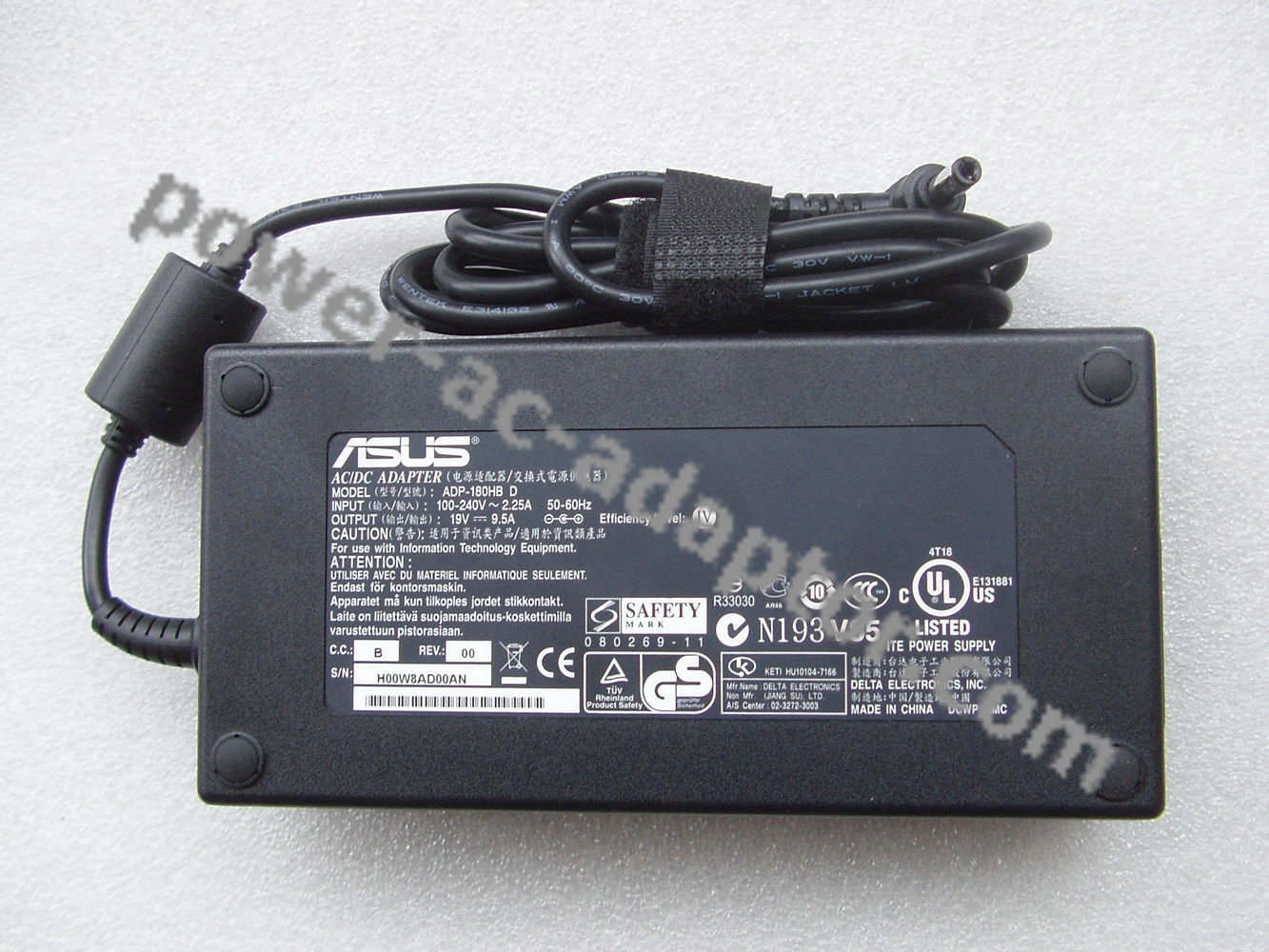 ASUS G55VW-ES71 G75VX-RH71 ADP-180HB N180W-02 AC Adapter