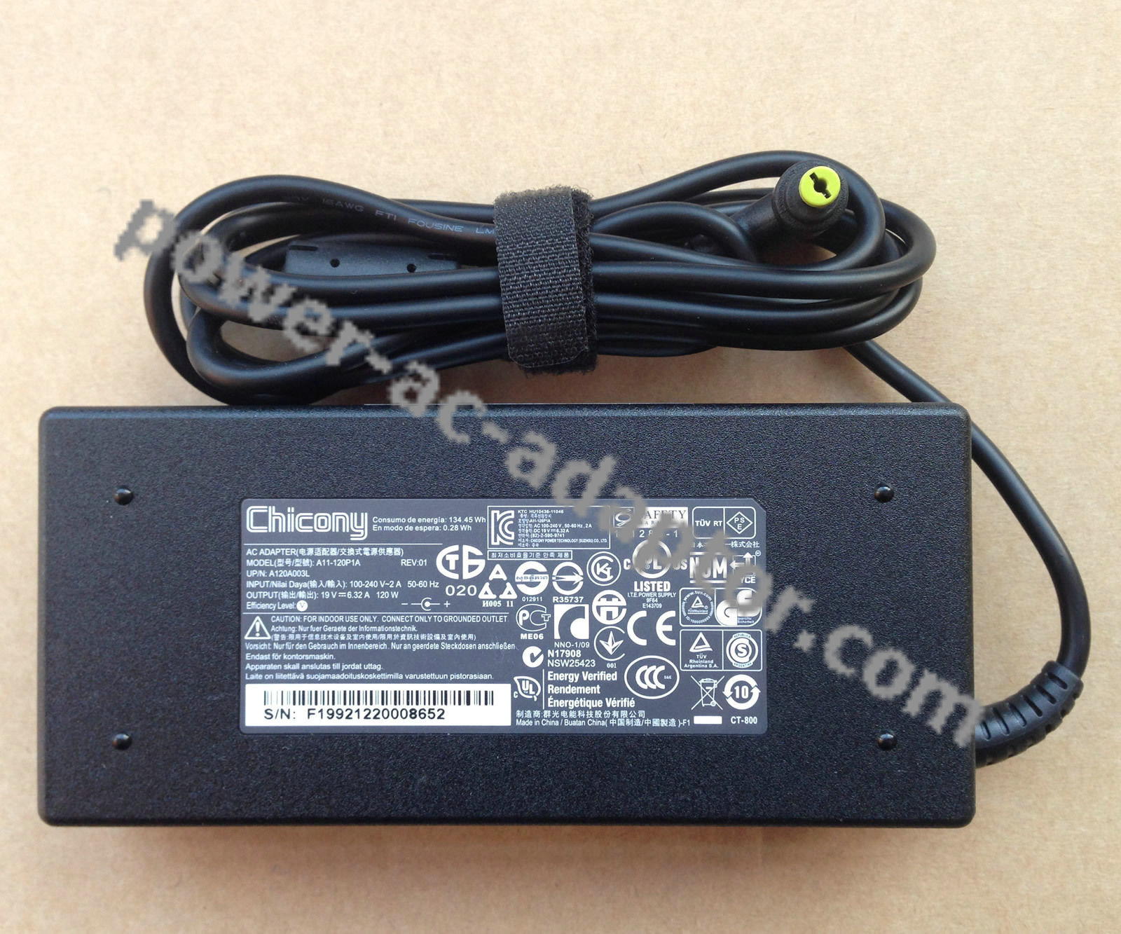 Genuine OEM Acer Aspire V3-772G-9829 120W AC Power Adapter - Click Image to Close