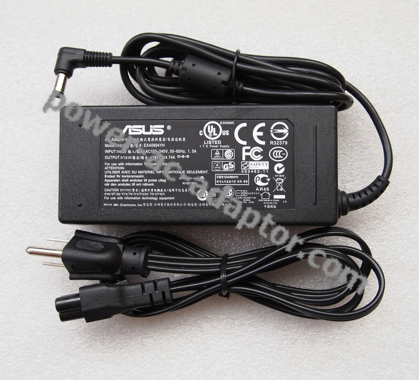 Asus X44C/X44H/X44HY/X44HO/X44LY 90W AC Adapter Power Cord for