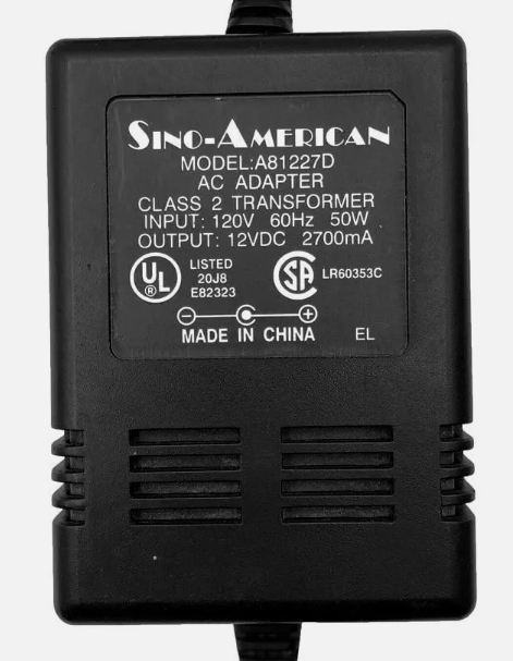 *Brand NEW*SINO-AMERICAN SWITCHING 12VDC 2.7A 50W AC ADAPTER A81227D CLASS 2 TRANSFORMER Power Supply