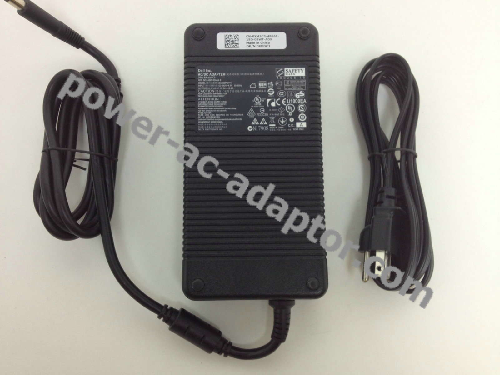 19.5V 16.9A Dell Alienware M18x 330W AC Adapter XM3C3 ADP-330AB