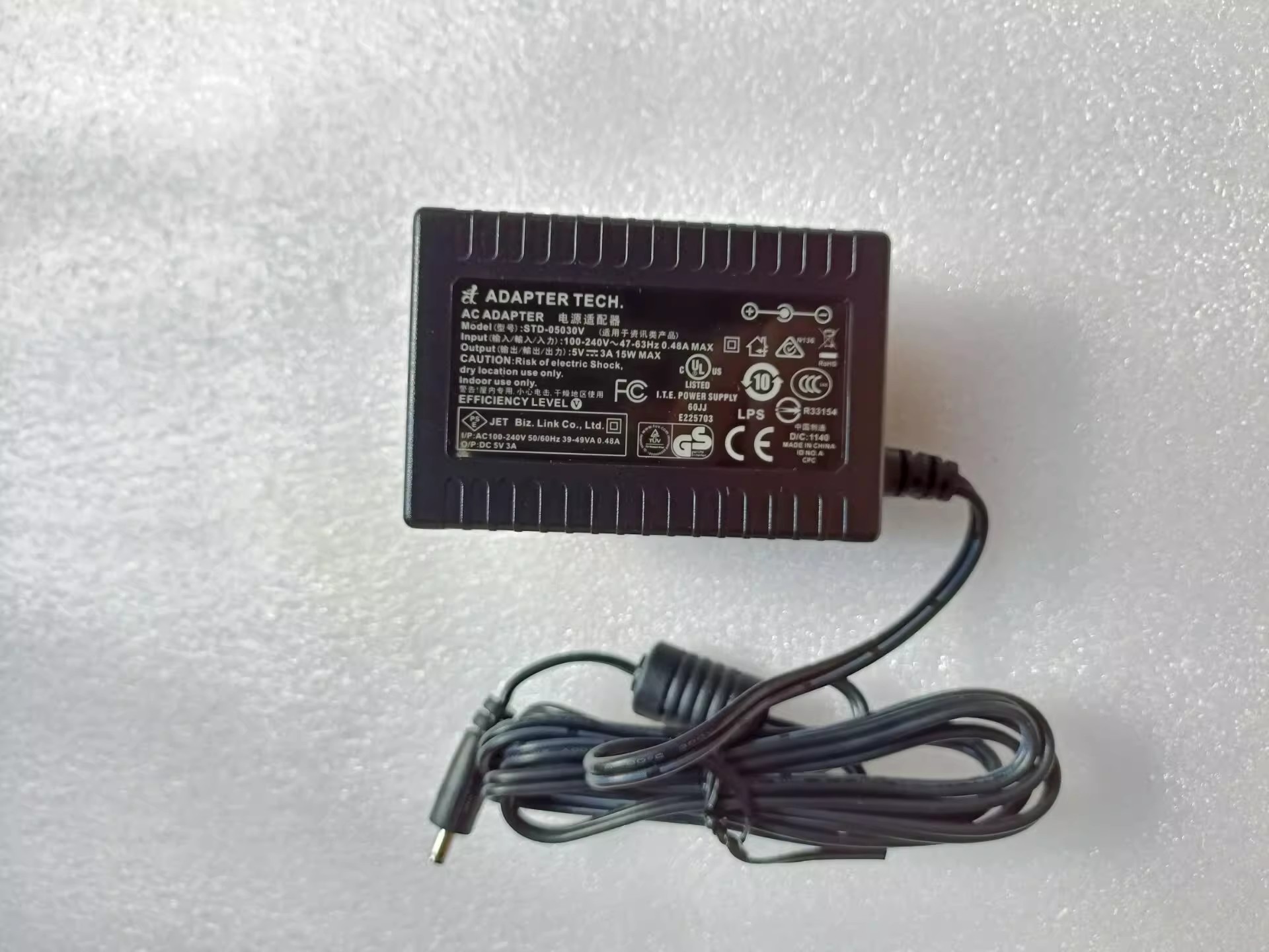 *Brand NEW*AC100-240V 50/60Hz 5V 3A AC DC ADAPTHE ADAPTER TECH STD-05030V POWER Supply