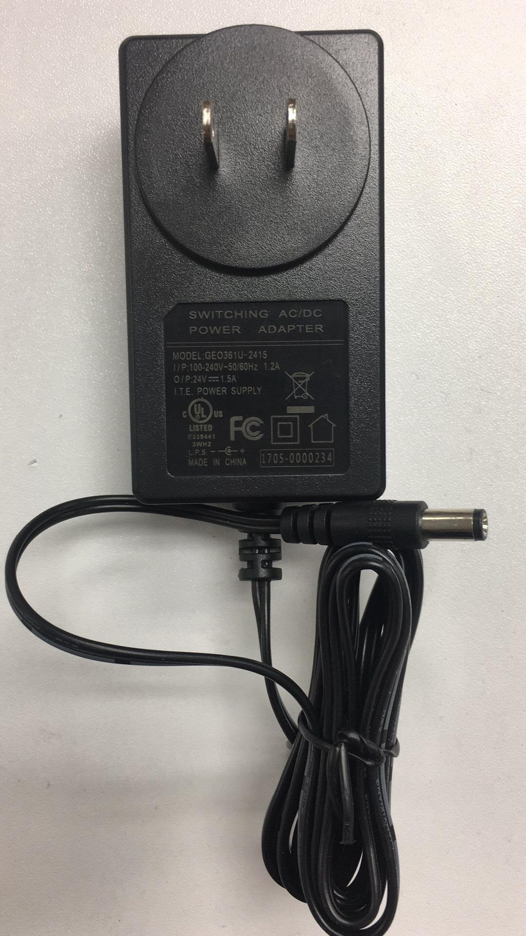 *Brand NEW* GEO361U-2415 36W Wall power adapter 24V 1.5A Wall Mount Power supply IN STOCK
