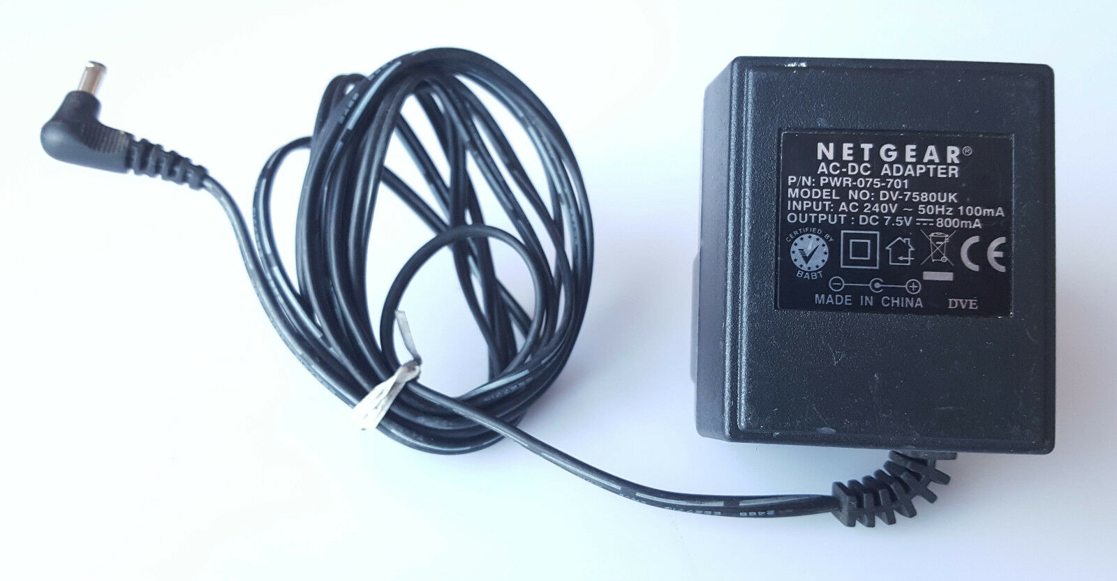 *Brand NEW*7.5V 0.8A AC/DC ADAPTER NETGEAR DV-7580UK PWR-075-701 POWER SUPPLY