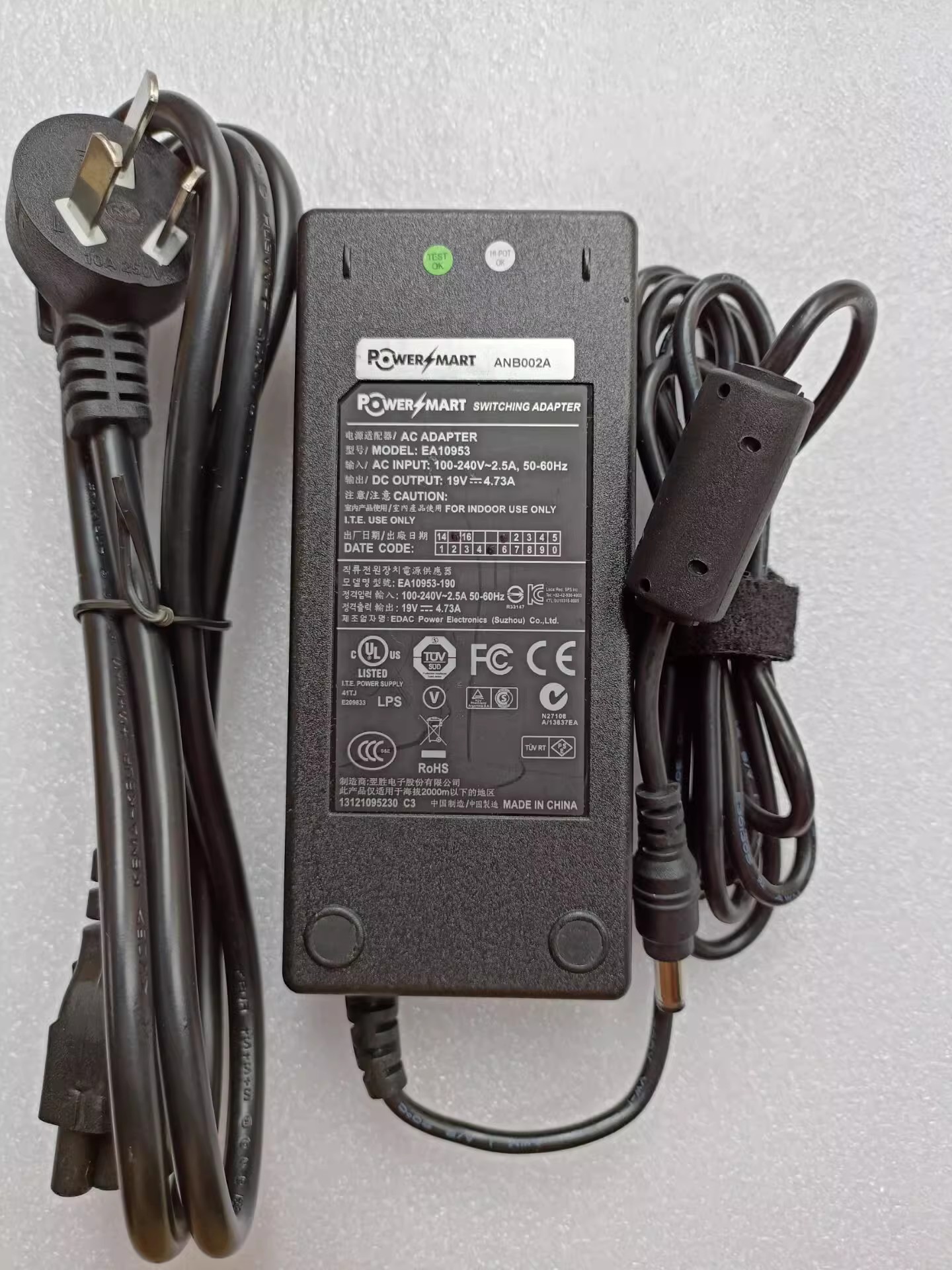 *Brand NEW*EDAC AC100-240V 50/60Hz 19V 4.73A AC DC ADAPTHE EA10953A-190 POWER Supply