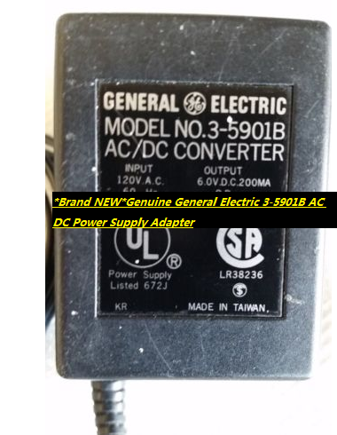 *Brand NEW*Genuine General Electric 3-5901B AC DC Power Supply Adapter