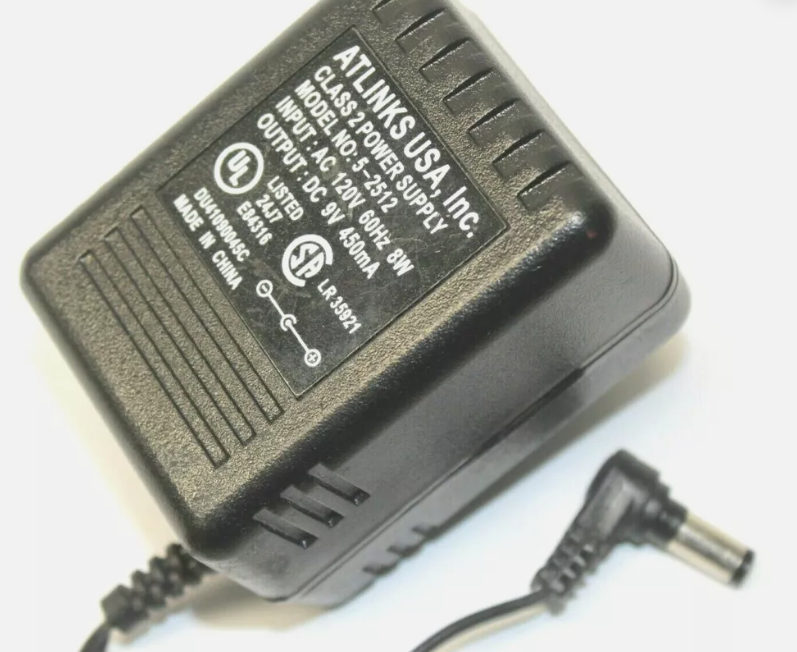 *Brand NEW*Atlinks 5-2512 9 Volts 9V 450mA AC Adapter Charger Transformer Power Supply