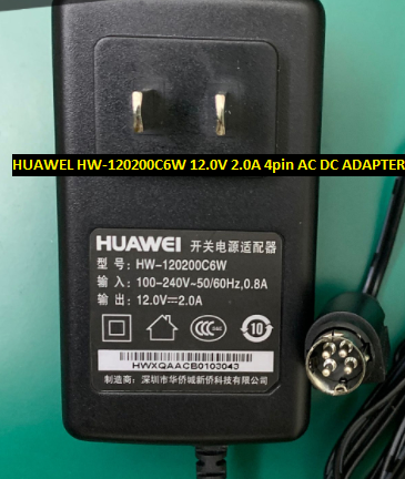 *Brand NEW*HUAWEL HW-120200C6W AC100-240V 12.0V 2.0A 4pin AC DC ADAPTER POWER SUPPLY