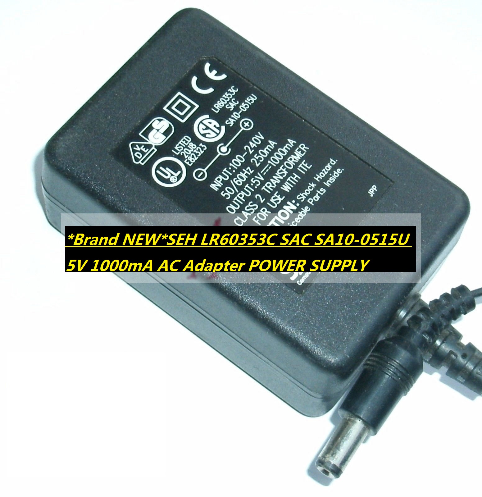 *Brand NEW*SEH LR60353C SAC SA10-0515U 5V 1000mA AC Adapter POWER SUPPLY