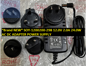 *Brand NEW* SOY-1200200-298 AC100-240V 12.0V 2.0A 24.0W AC DC ADAPTER POWER SUPPLY