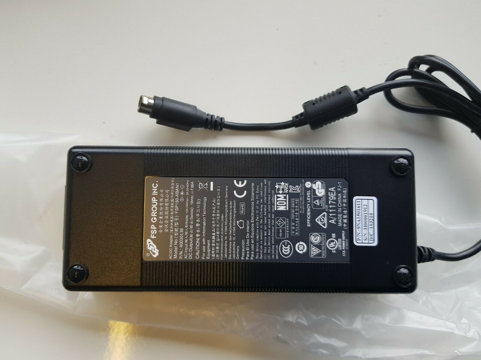 *Brand NEW*FSP GROUP AC/DC ADAPTER FSP150-ABAN1 4 PIN DIN 9NA1501611 19V 7.89A AC/DC ADAPTER POWER SUPPLY